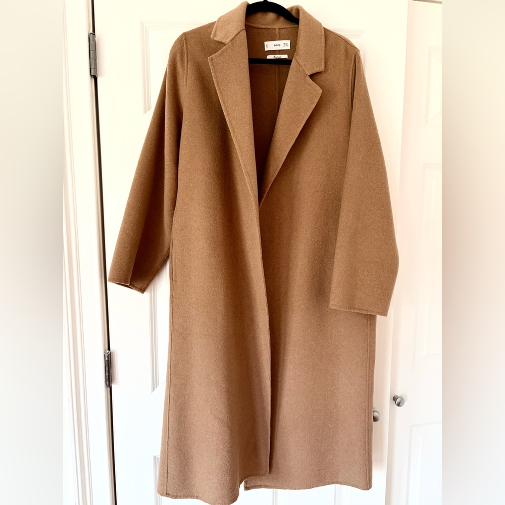 MANGO Classic Camel, Wool Belt Coat, Size Small 🧥 - Picture 9 of 13